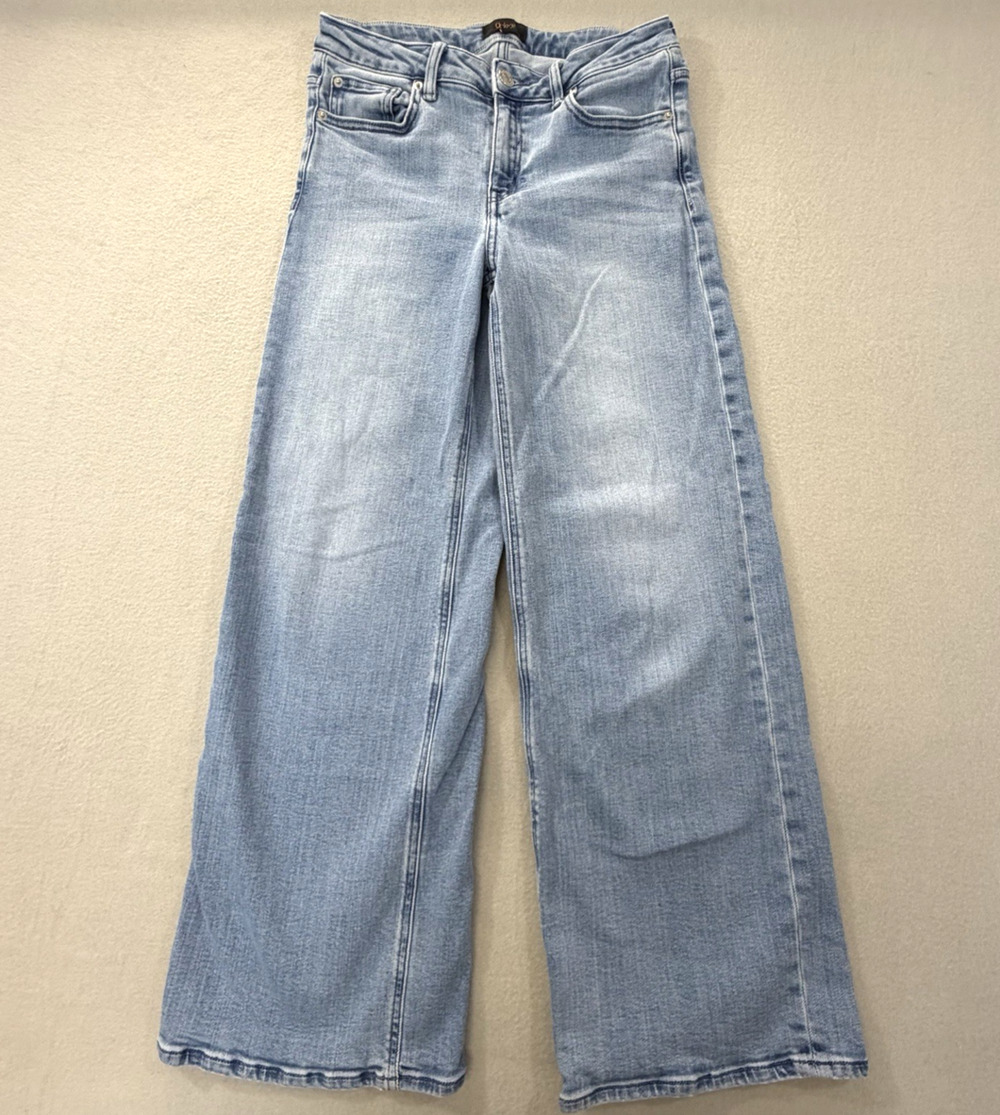 Quince Women Luna Stretch Wide Leg Jeans Organic Cotton 27 27x30 Light Wash